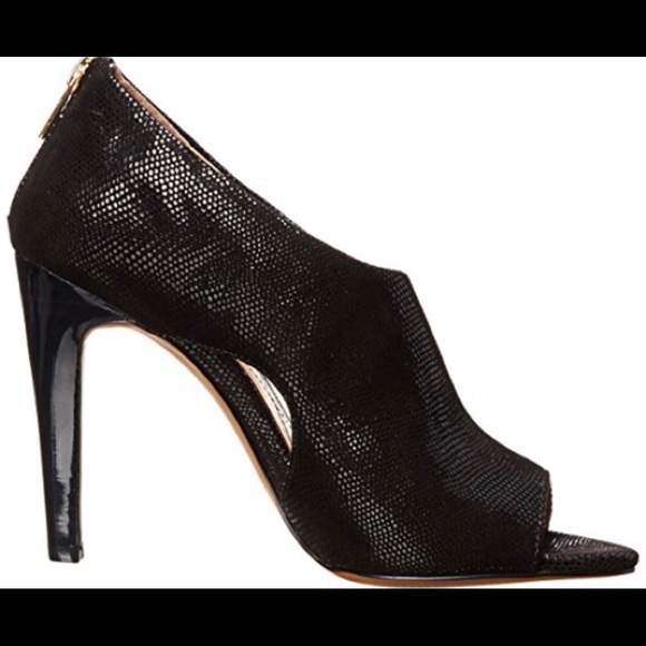 Isola Black Peep Toe Heels - Picture 2 of 6